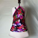 Oscar de la Renta Vintage  Studio Silk Scarf Square Dark Floral Boho Pop Art Photo 6