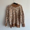 Loft NWOT  L Tan Animal Print Knit Sweater Photo 1