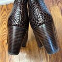 Gibson Latimer Booties 7M Gia Ankle Cow Leather Brown Snakeskin Print Women Photo 9