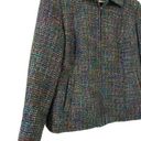 Coldwater Creek  Blazer Jacket Womens Size Petite 4-6 Multicolor Twill Full Zip Photo 2