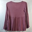 Sim & Sam  Dusty Rose Peplum Long Sleeve Top Size Small Photo 4