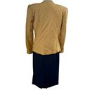 Oleg Cassini Vintage  80s Two Piece Womens Suit, Mustard and Black Size 10 Photo 3