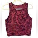 Balance Collection  Mia Crop Tank athletic wear black and burgundy floral print M Photo 0