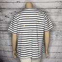 cj banks  NWT Size 1X White & Black Stripe - Sun Embroidered Knit Top Shirt Photo 2