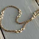 Monet NWT!  Gorgeous Vintage Weaved Chain Necklace W Faux Fresh Water Pearls Photo 3