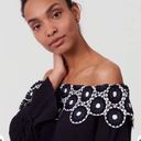 Loft  NWT Navy Lace Appliqué Off the Shoulder Shift Dress Size S Photo 1