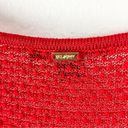 St. John  Red Wool Blend Open Knit Tank Top, Size Large Photo 4