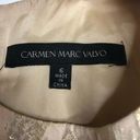 Carmen Marc Valvo  Brocade Dress Cream Gold Photo 9