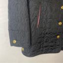 Coach  Black Quilted Logo C Jacket Coat Button Front Pink Lining size Small S Photo 5