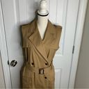 Banana Republic  tan trench double breasted belted sleeveless vest jacket small Photo 2