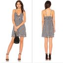 Rails  Black & White Gingham Plaid Front Tie Cutout Sleeveless Mini Dress Small Photo 1