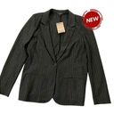 NYDJ  Dark Grey Sonoma Stripe Single Button Blazer Size L NWT 40-5 Photo 1