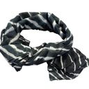 Oscar de la Renta  VINTAGE Gauze Scarf Shawl Pareo Black White 64 x 44 EUC Photo 6