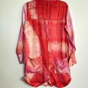 Plush Tie Dye Button Front Shorts Romper Pink Back Pocket Boho Retro Sz Sm NWT Photo 3