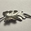 Monet  Leaf Vintage Textured Silver Tone Brooch Pin Photo 1