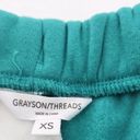 Grayson Threads  Women's Size XS Lounge Sweat Fleece Shorts Green White Photo 1