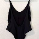 Aerie Textured Crinkle Scoop Low Back High Cut Swim One Piece in Black Size M Photo 2