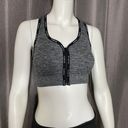 Bebe Sport Women's Front Zip Seamless Mini Logo Tape Sports Bra Photo 2