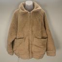 I am gia I. Am. Gia. Pixie Teddy Coat Zip Up Oversized Jacket Caramel tan Brown size XS Photo 6