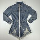 Brooklyn Karma Denim Long Sleeve Romper Shorts Women’s Small  Journey Distressed Photo 8