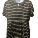 Torrid  Black and White Striped Peplum Ponte Crew Neck Top‎ 1 (1X) Photo 1