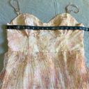 Lulus NWOT  Finest Endeavor Blush Pink Floral Pleated Bustier Midi Dress Photo 7