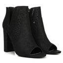 Carlos Santana NWT Black Suede Libbie Peep Toe Booties New in Box Photo 2