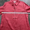 J.Jill  Love Linen Red Long Sleeve Roll Tab Button Blouse Size Large Petite Photo 3