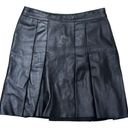 Anne Klein  Pleated Black Leather skirt Sz 8 Photo 0