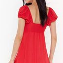 Nasty Gal Red Linen Mini Dress Photo 3