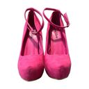 Bella Marie , hot pink, suede Mary Jane Pumps. Photo 2