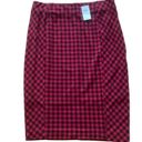 J.Jill  retro plaid red black pencil skirt size medium red and black plaid skirt Photo 3