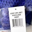 Calvin Klein  Bold Blue 3 Piece Hat Scarf Gloves Textured Sweater Knit Set New Photo 2