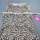 Krass&co 9& Womens Dress Size S Tan Midi Preppy Leopard Sleeveless Shift Round Neck Zip Photo 3