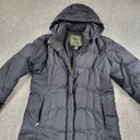 Eddie Bauer  Womens Long Puffer Jacket M Black Premium Goose Down Quilted Hooded Photo 2