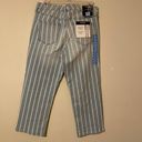 Nine West NWT Women’s  striped denim capris chrystie cropped jeans blue white Photo 2