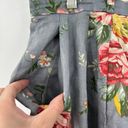 Ralph Lauren  Vintage High-Rise Cuffed Shorts in Blue Linen Pink Floral Size 16 Photo 11