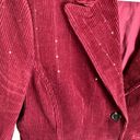 American Eagle  Burgundy Maroon Single Breasted Corduroy Sequin Blazer Size XL Photo 3