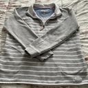 Orvis Striped Gray 1/4 Zip Logo Pockets Pullover Sweatshirt, size M Photo 10