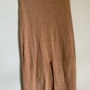 Free People  Skyline Midi Ribbed Front Slit Pull On Beige Trendy Skirt Size XS Photo 5