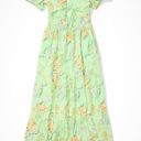 American Eagle Green Floral Open Back Corset Midi Dress Photo 1