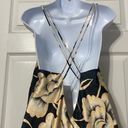 Natori  Floral Long Satin Slip Dress Vintage Gold Black Floral Size Medium Photo 5