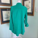 kim rogers  Petite Teal Green Button Down Linen Shirt Lightweight Shacket  PL Photo 5