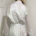 Oscar de la Renta Vintage  White Satin/Sheer Bell Sleeve Appliqué Wedding Robe Photo 4