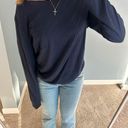 Goodfellow Off The Shoulder Navy Blue Top Photo 2