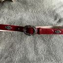 Coldwater Creek  Red Silver Leather Statement Belt Size XL Photo 2