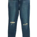 L'AGENCE MON JULES PERFECT FIT JEANS in AUTHENTIQUE DISTRESSED Size 27 NWT Reg $250  SIZE 27” inseam 28.5" rise 9.25" leg opening 5.75" Elevate your denim game with these  MON JULES jeans in a beautiful blue color and solid pattern. The distressed accents give them an authentique look, while the mid-rise and straight style provide a perfect fit. These jeans feature a zip closure and belt loops, making them a stylish and practical addition to your wardrobe.   Made with a blend of polyester, spandex, cotton, and denim fabric, these jeans boast a stretchy and comfortable feel. With a 28.5" inseam and 5.75" leg opening, these jeans are perfect for any season and occasion. Get ready to rock these jeans and unleash your inner fashionista! Photo 2