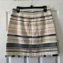 The Loft Women's Multicolor Striped Woven Fringe Hem Mini Skirt Photo 1