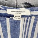 Beach Lunch Lounge Blue Striped Linen Blend Sleeveless Top Size XS Photo 5