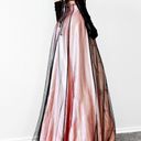 Vintage Pink Brown Floral Beaded Mesh Fit Flared Maxi Formal Prom Dress Size S Photo 3